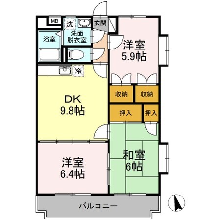 サンライズ駅部田の物件間取画像